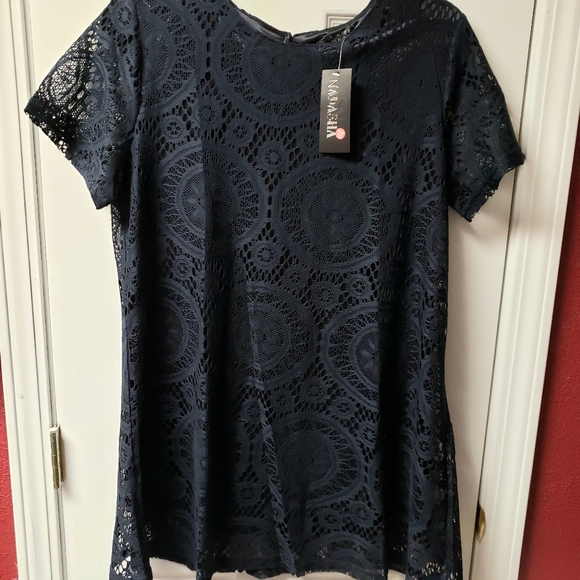 Tops - Dark Blue Lace Top